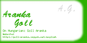 aranka goll business card